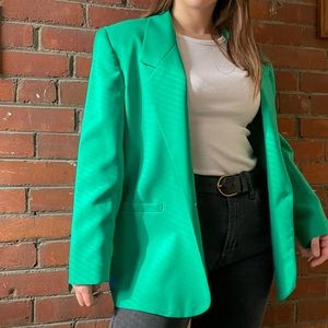 80s vintage kelly green blazer